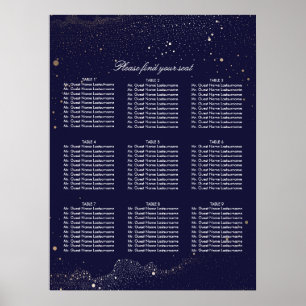Poster Classement des étoiles de nuit Gold et Navy Mariag