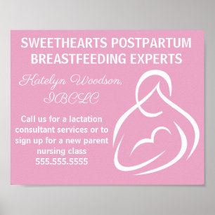 Poster Classes d'allaitement en lactation rose