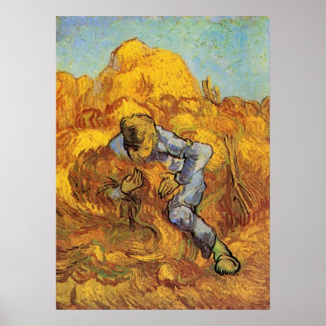 Poster Classeur Sheaf (après Millet) par Vincent van Gogh (Devant)