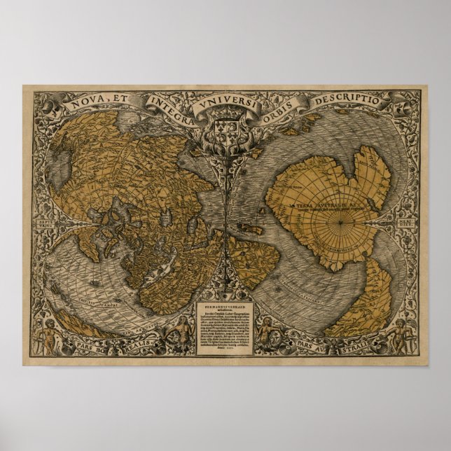 Poster Classic 1531 Carte du monde antique par Oronce Fin (Devant)