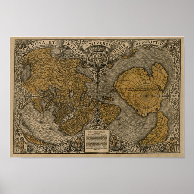 Poster Classic 1531 Carte du monde antique par Oronce Fin (Devant)