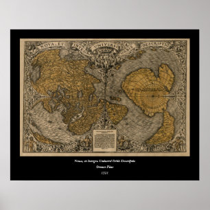 Poster Classic 1531 Carte du monde antique par Oronce Fin