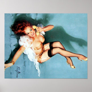 Poster Classic 1950 Vintage Pin Up Girl-On The P