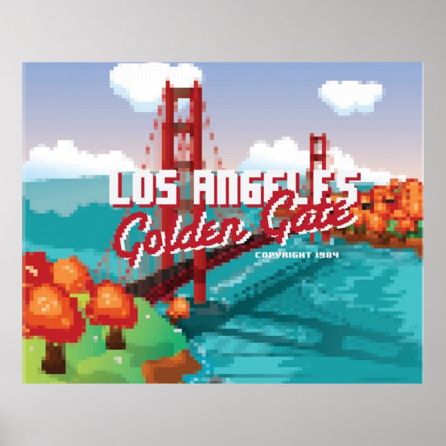 Poster Classic 1980s L.A Golden Gate Video jeu box art (Devant)