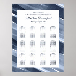 Poster Classic Blue moderne Seating Chart