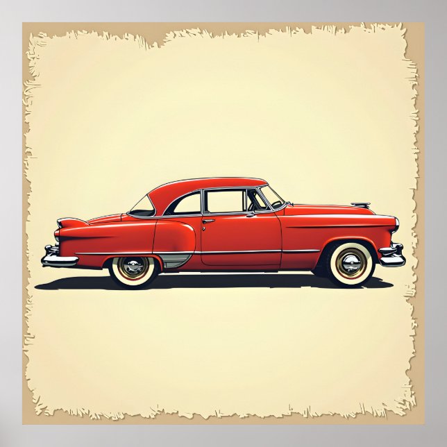 Poster Classic Car Outline (Devant)