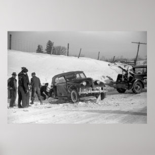 Poster Classic Car Wreck, 1940