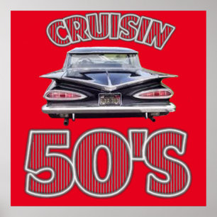 Poster Classic Cars Cruisin Cinquante Poster.