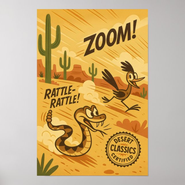 Poster Classic du désert - Roadrunner & Rattlesnake Chase (Devant)