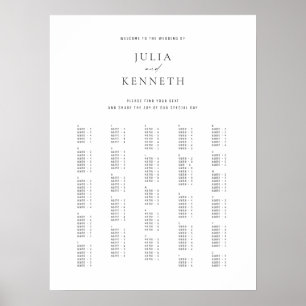 Poster Classic Elegant Alphabetical Wedding Sign