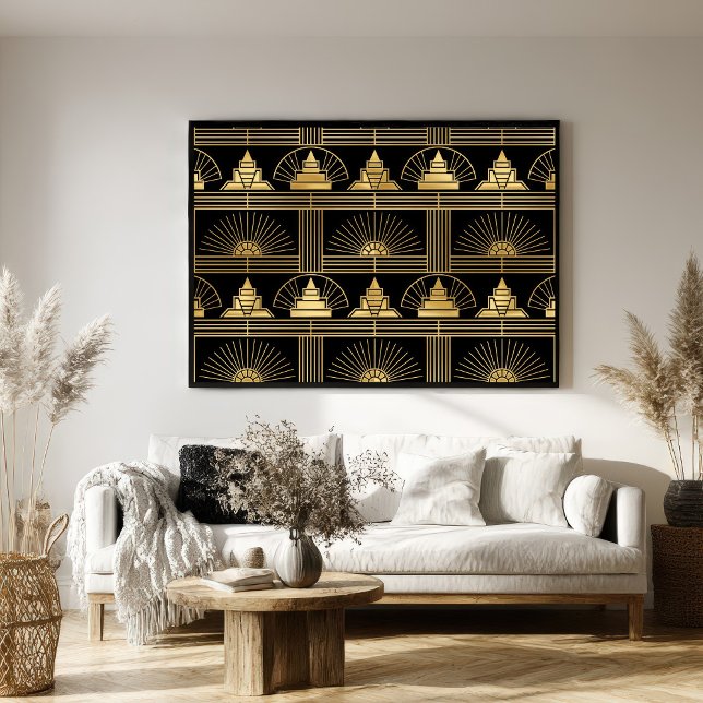 Poster Classic Gold & Black Art Deco Seamless Pattern (Créateur téléchargé)