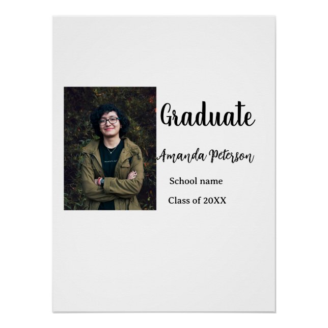 Poster Classic graduation ajouter photo nom classe année  (Devant)