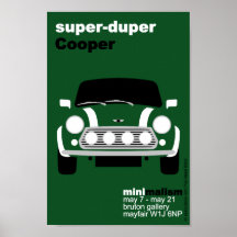 Classic Original Mini Cooper minimaliste art Poste