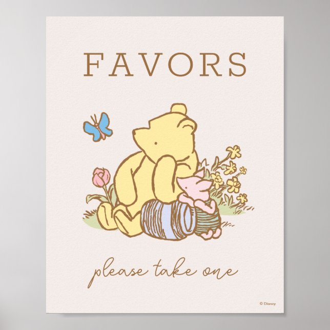 Poster Classic Pooh & Piglet Baby Shower (Devant)