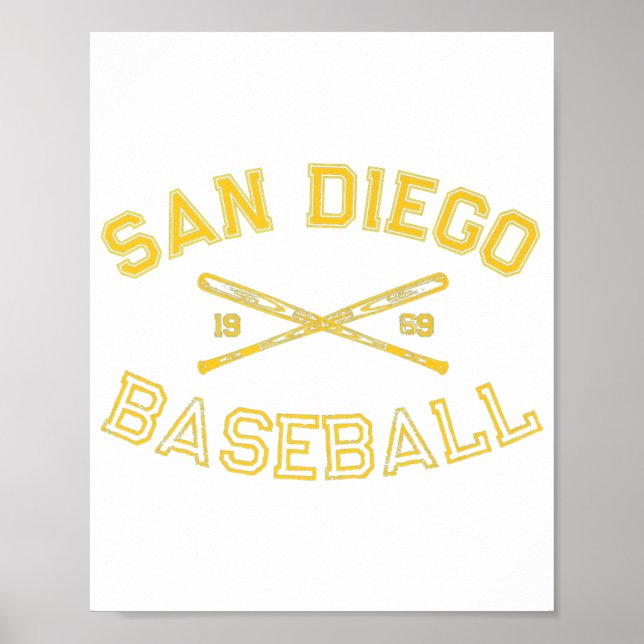 Poster Classic San Diego California Baseball Fan Retro Vi (Devant)