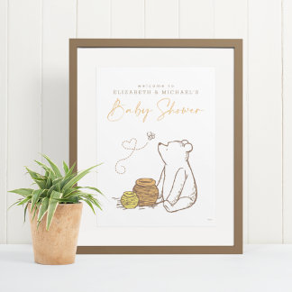 Poster Classic Winnie l'Affiche de bienvenue Baby shower