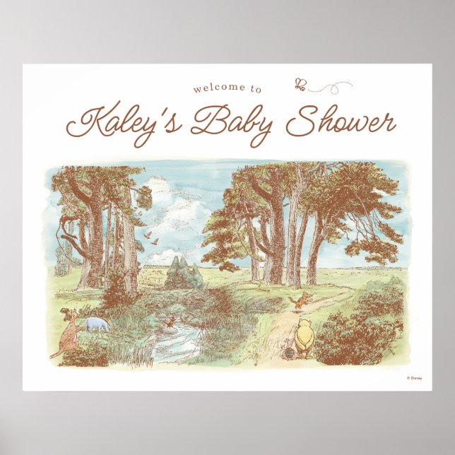 Poster Classic Winnie l'Affiche de bienvenue Baby shower  (Devant)