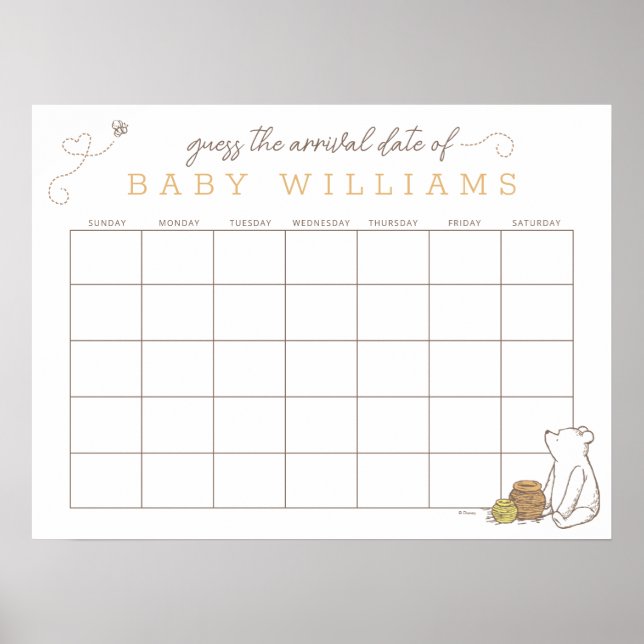 Poster Classic Winnie l'Ooh | Devinez la date d'échéance (Devant)