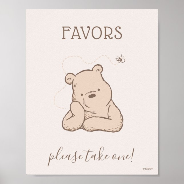 Poster Classic Winnie the Pooh Baby Shower (Devant)