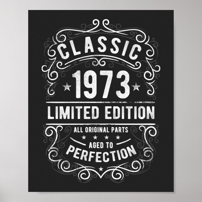 Poster Classique 1973 | Cadeau d'anniversaire édition lim (Devant)