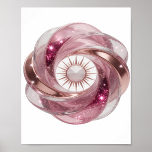 Poster Classique Argent ART ABSTRAIT Design Moderne