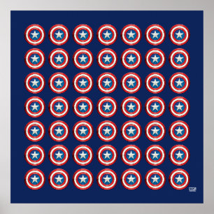 Poster Classique Avengers   Captain America Brusted Shiel