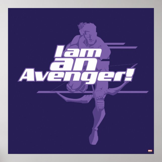 Poster Classique Avengers | Hawkeye "I Am" Graphic (Devant)