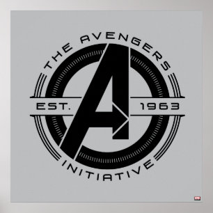 Poster Classique Avengers   Logo de lentilles de l'initia