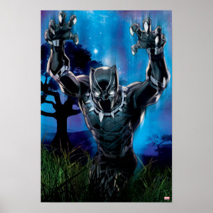 Poster Classique Avengers   Panthère Noire En Gris