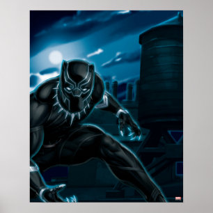 Poster Classique Avengers   Panthère Noire sur le toit