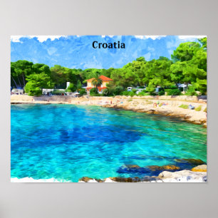 Poster Classique Belle Croatie Adria Côte Paysage