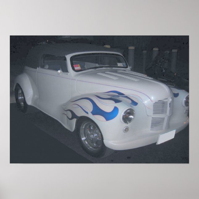 Poster Classique blanc et bleu (Devant)