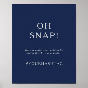 Poster Classique bleu marine   Argent Oh Snap Mariage Has