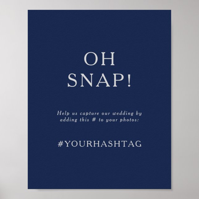 Poster Classique bleu marine | Argent Oh Snap Wedding Has (Devant)