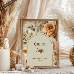 Poster Classique Boho Terre Cuite Ivoire Sage Floral Pers