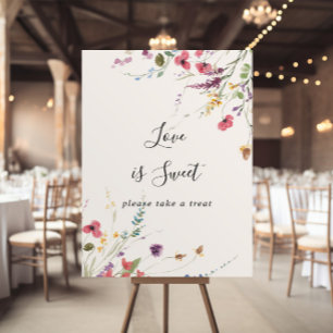 Poster Classique Coloré Fleur sauvage L'amour est signe d
