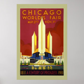 Poster Classique de la Foire Mondiale de Chicago 933 Styl