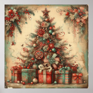 Poster classique de l'arbre de Noël