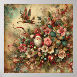 Poster classique de Noël Père Noël