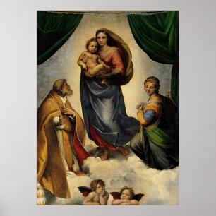 Poster Classique de Raphael "Vierge Sixtine" (vers 1513)
