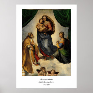 Poster Classique de Raphael "Vierge Sixtine" (vers 1513)
