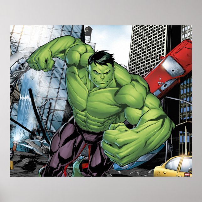 Poster Classique des Avengers| Charge de Hulk (Devant)
