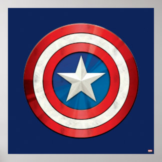 Poster Classique des Avengers| Le Bouclier brossé du capi