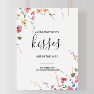 Poster Classique Devis Combien De Baisers Fête des mariée