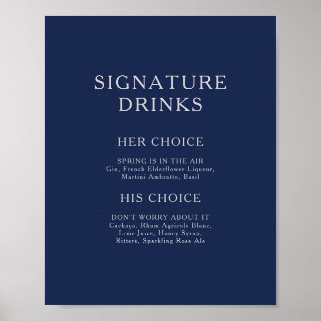 Poster Classique Minimal Marine Bleu signature Argent Boi (Devant)