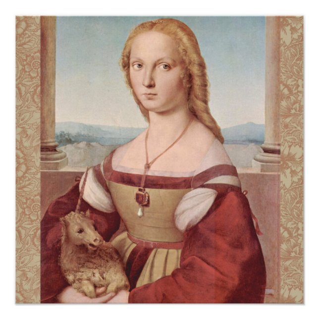 Poster Classique Raphael Lady et Unicorn (Devant)