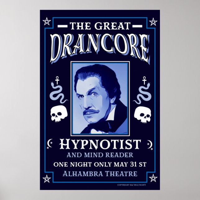 Poster classique vintage victorien Hypnotist (Devant)