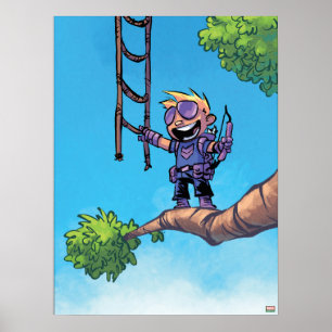 Poster Classiques Avengers Mini Hawkeye dans l'arbre
