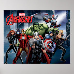 Poster Classiques Avengers   Thor à la tête des Avengers