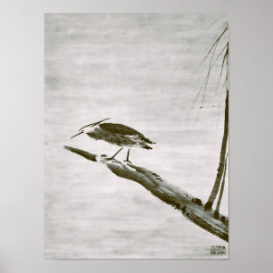 Poster Classiques Zen - Sesshu - Héron et Saule